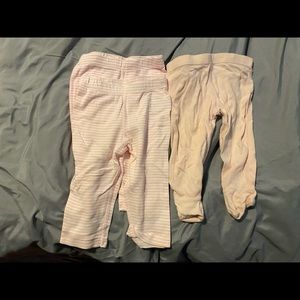 Burts Bee’s infant girls pants 6 month- 3 pieces